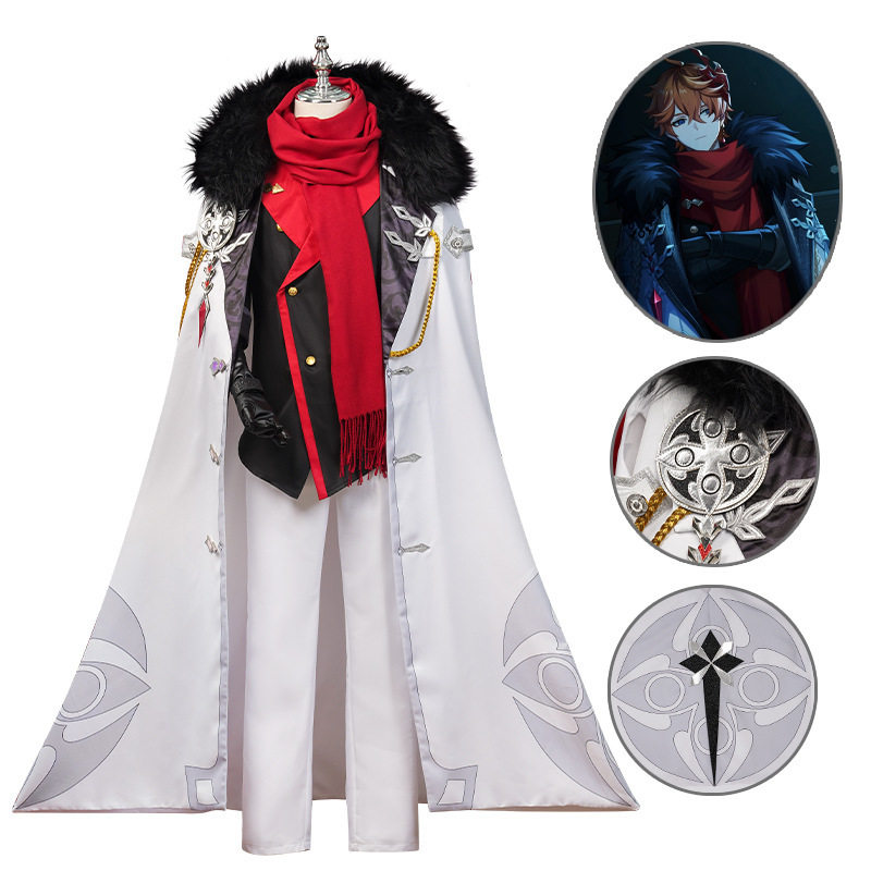 点雅原神cos服公子达达利亚愚人众博士仆人富人披风cosplay男