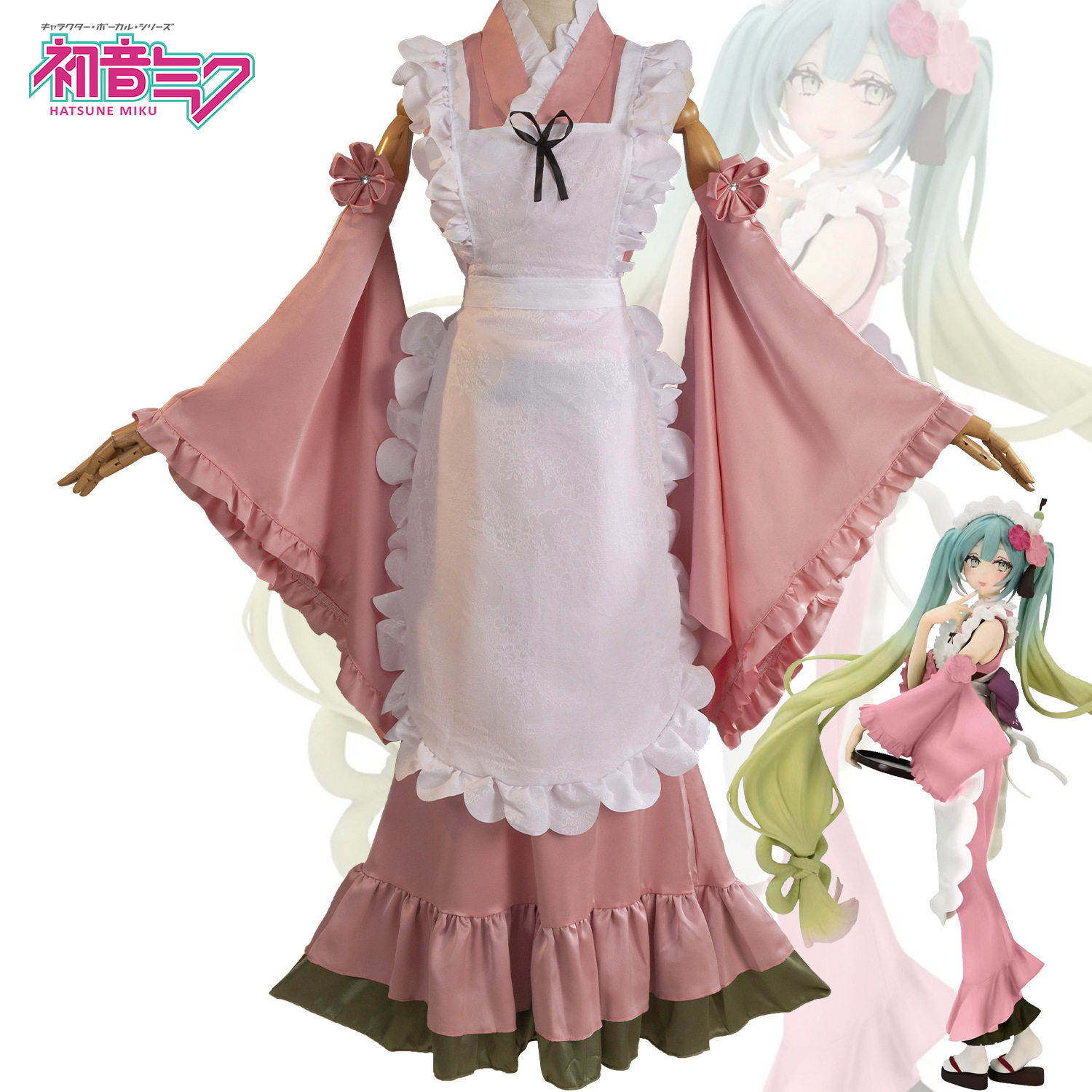 初音未来cos服抹茶芭菲未来miku樱花粉cosplay服装二次元动漫C服