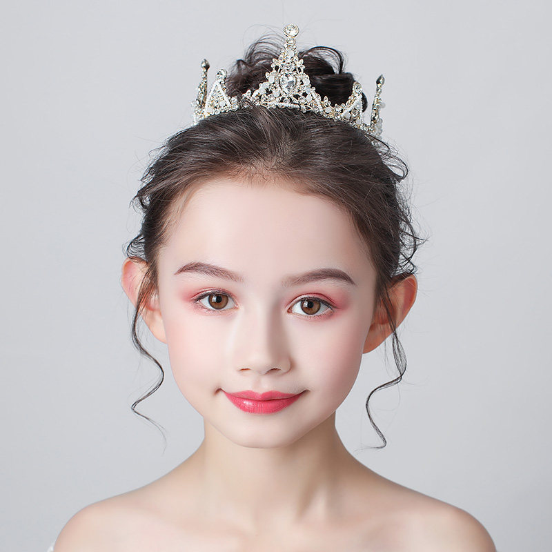 小孩皇冠头饰儿童公主女童王冠冰雪奇缘粉色发箍生日演出礼服发饰