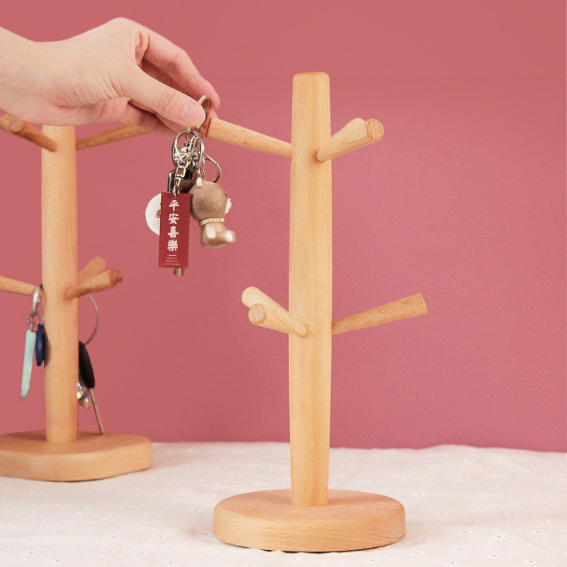 钥匙收纳日式实木挂钥匙架家用入户置物架子玄关桌面创意发圈挂架,收纳整理,钥匙收纳盒,淘宝优惠券,粉丝福利购,淘宝优惠卷