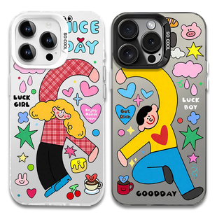 比心情侣适用于iPhone1716plus/15proreno14p70prox20015/14一加魅族