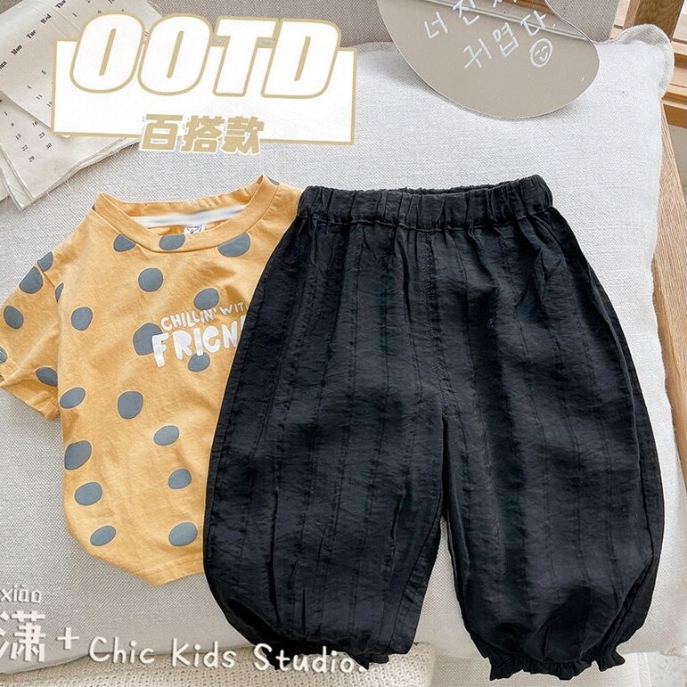 夏季薄软束口长裤宝宝冰冰凉凉儿童防蚊裤女童裤子幼儿园休闲裤