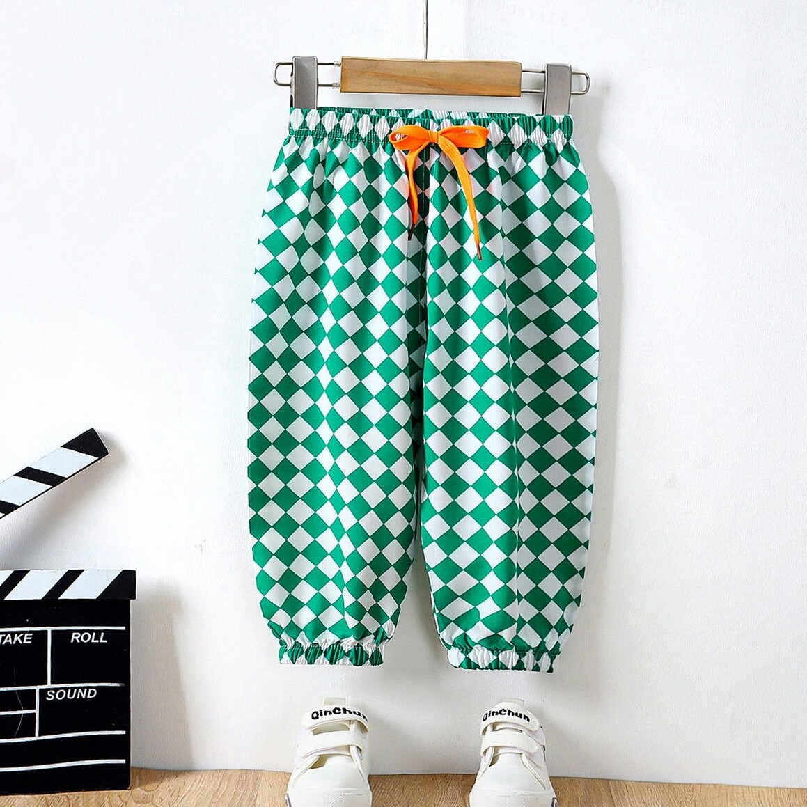 夏季儿童冰丝中小童灯笼裤外防蚊裤男女童时尚哈伦裤穿九分裤子