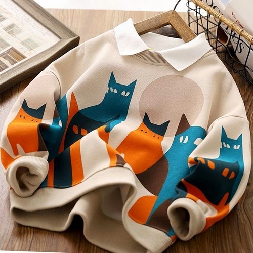 2023春秋新款儿童卡通休闲打底衫