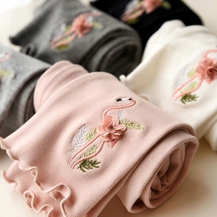 2024新款 外穿洋气儿童裤 棉质春装 春秋薄款 子 中大童长裤 女童打底裤