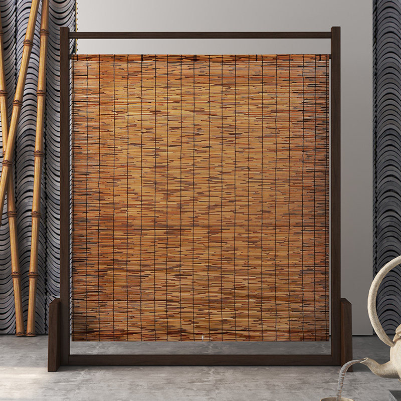 新中式屏风隔断客厅玄关遮挡美式乡村复古实木座屏火锅店顺丰发货