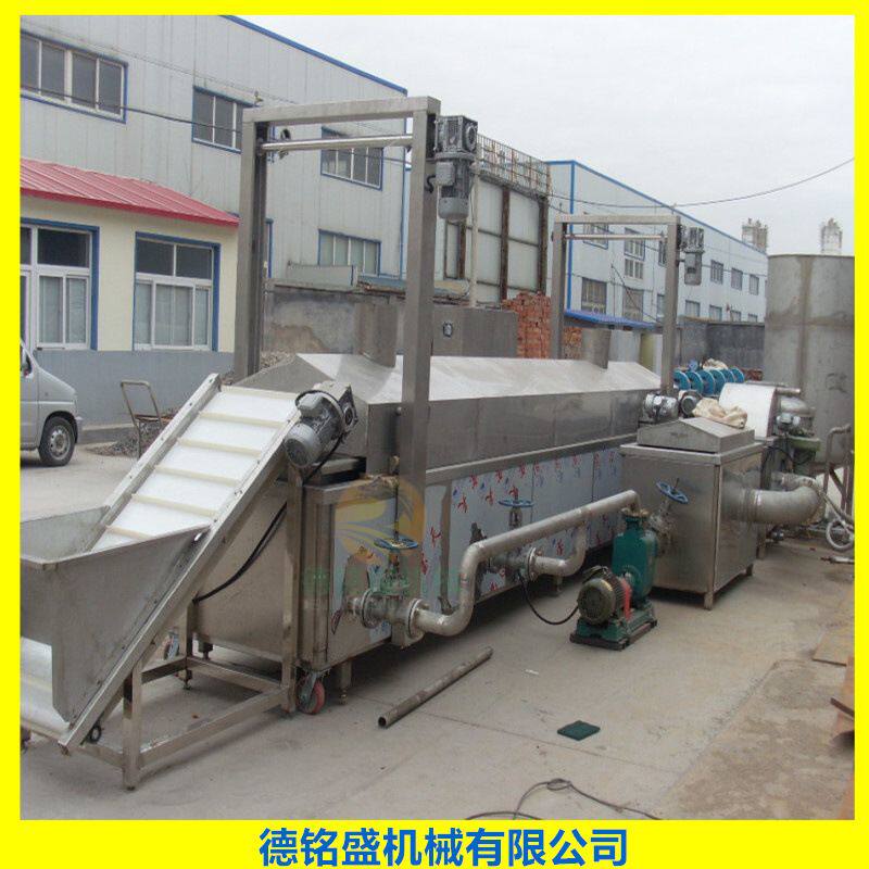 干猪皮油炸流水线 豆腐卷油炸机 电加热鸭翅鸭脖油炸生产线
