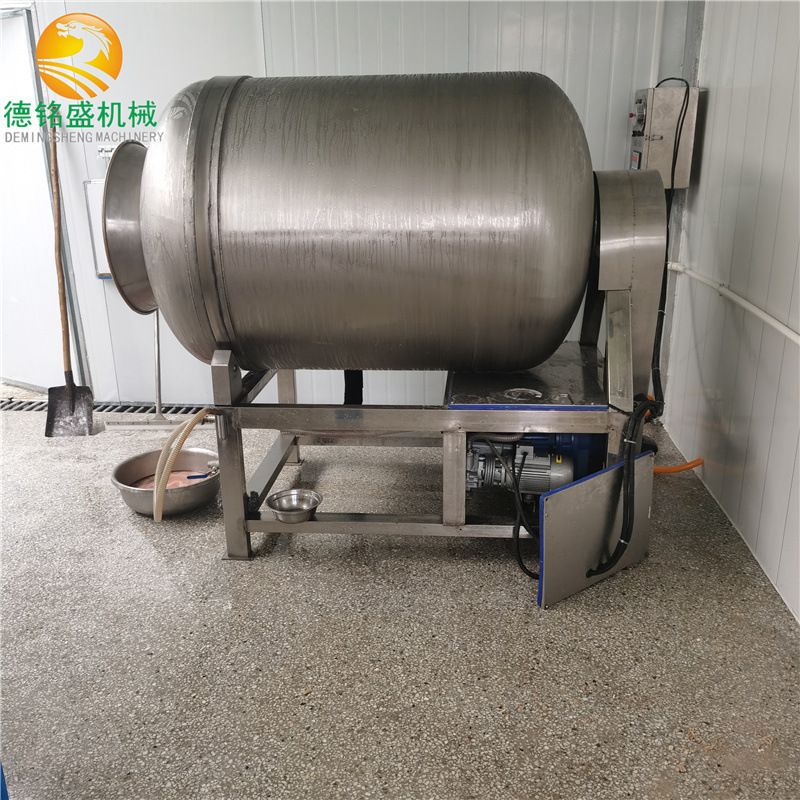 实拍城阳600L牛肉真空滚揉机图 变频调速猪蹄腌制设备 滚揉机型号