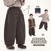 子2025冬装 新款 儿童灯芯绒裤 积木城堡男童加绒裤 中小童加厚休闲裤