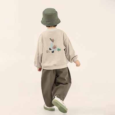 积木城堡男童卫衣2025秋装新款儿童卡通上衣中小童春秋长袖衣服