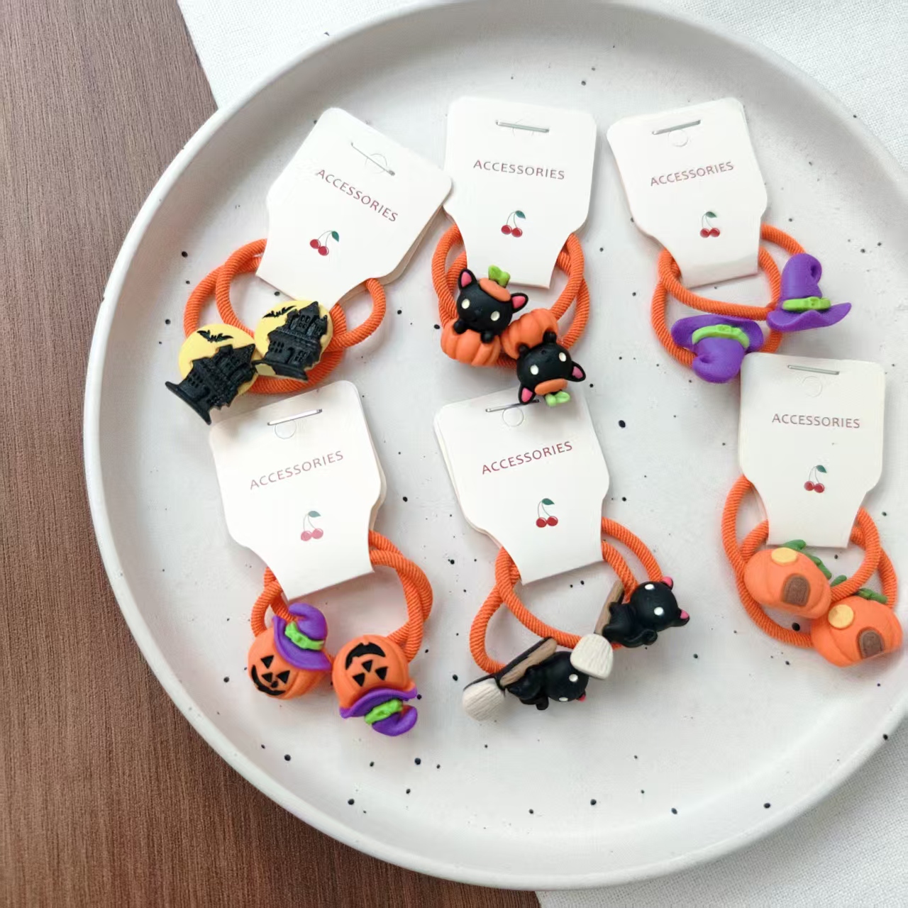 女童万圣节发饰儿童头饰圣诞节发夹宝宝发圈可爱南瓜头绳卡通发绳