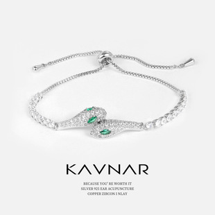 本命年蛇年绿眼灵蛇手链手镯女百搭小众感礼物闺蜜设计手串