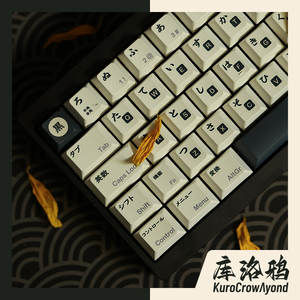 KCA库洛鸦黑白大日文键帽原创设计ROG夜魔醉鹿wooting磁轴PBT键帽