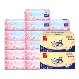 tempo得宝樱花味软抽有香纸餐巾纸4层90抽32包抽纸实惠整箱装