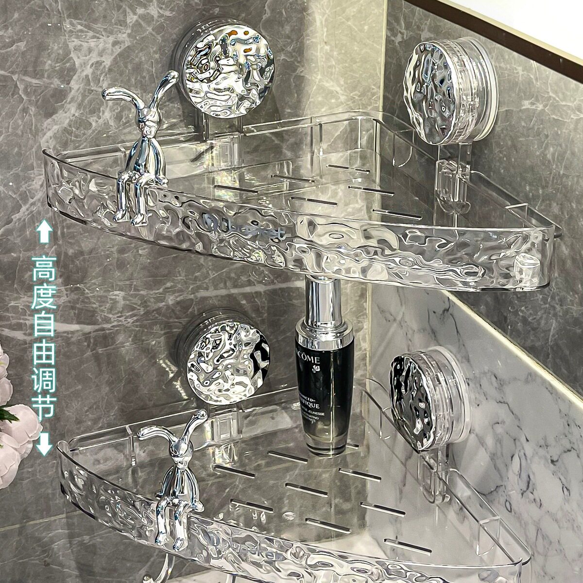 肥皂盒壁挂式三角卫生间吸盘置物架免打孔壁挂式架子浴室厕所洗漱