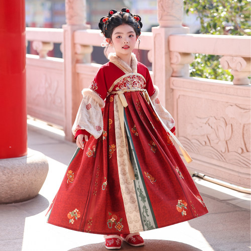 拜年服国风汉服冬装女童2025新款