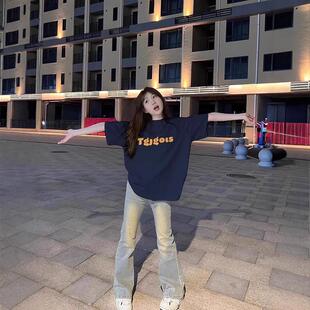 夏季 t恤女字母印花ins原宿风百搭宽松显瘦圆领上衣 新款 超显白短袖