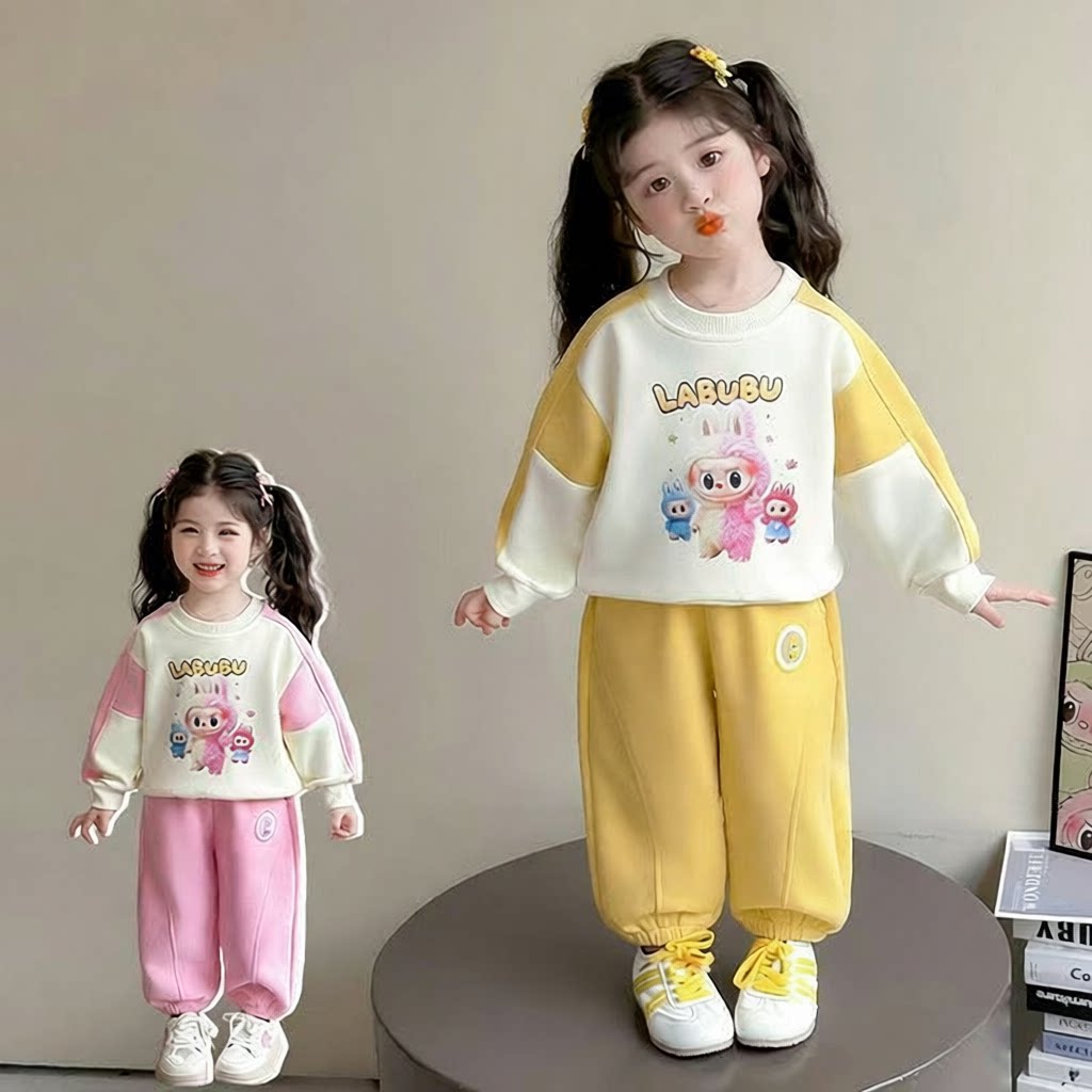 女童卫衣套装新款拉布春秋洋气