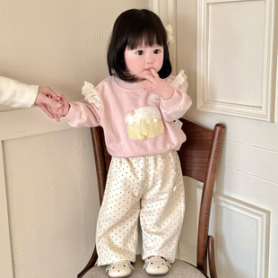 宝宝长袖春款卫衣女婴儿上衣可爱春秋季衣服韩版休闲超萌分体套装