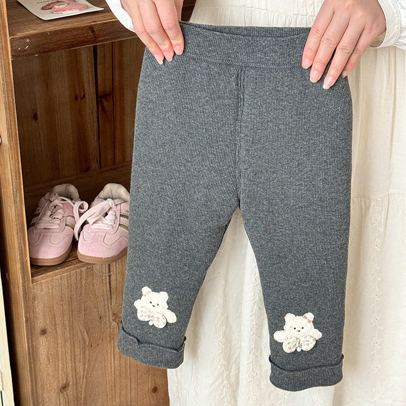 冬季新款婴幼儿a类打底裤加厚冬装女宝加绒裤子女童卡通保暖长裤