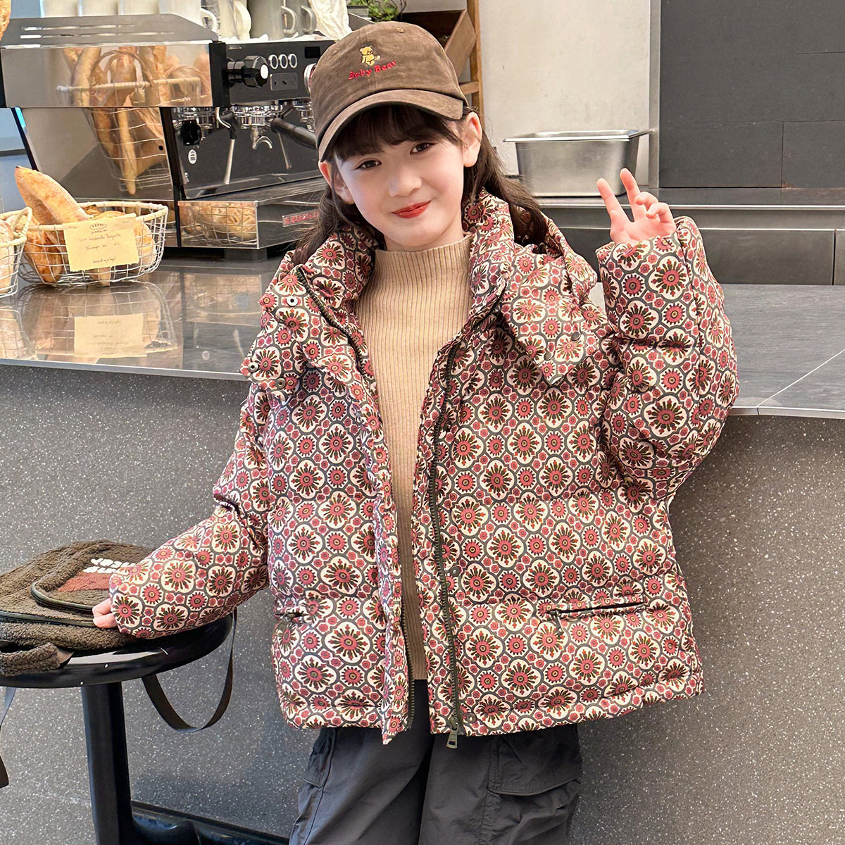 2025男女童复古花纹短款棉衣中大童新款秋冬季保暖羽绒棉服外套,童装/婴儿装/亲子装,棉袄/棉服,淘宝优惠券,粉丝福利购,淘宝优惠卷