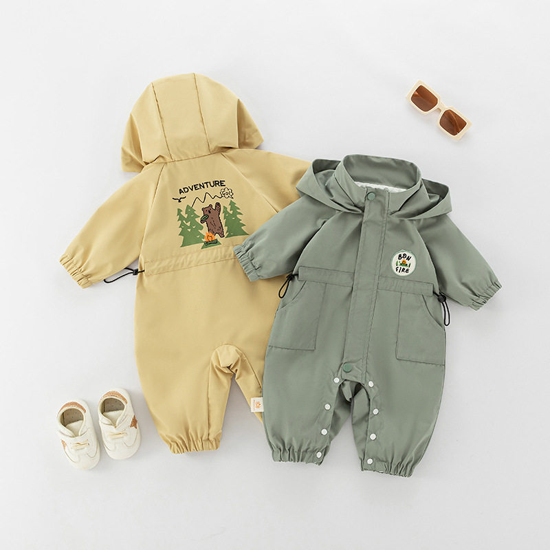 宝宝衣服秋装韩版冲锋衣工装风