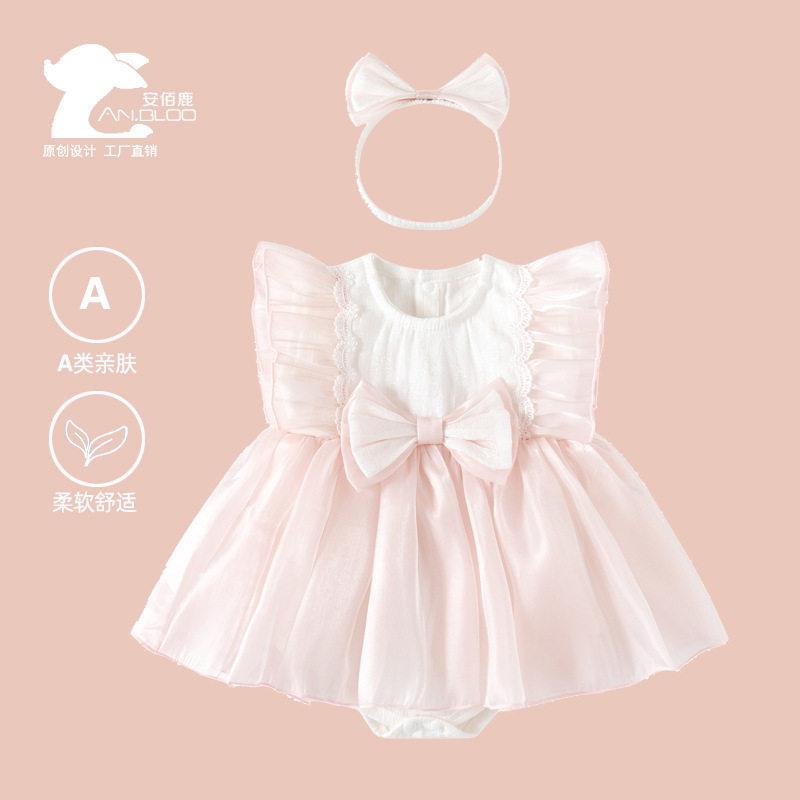 婴儿衣服夏季女婴夏装连体衣洋气