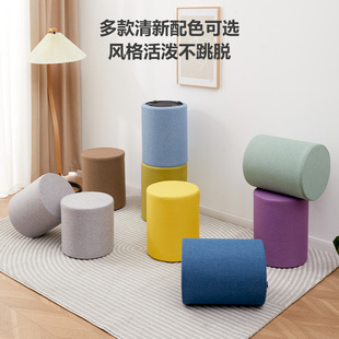 轻奢小凳子家用门口换鞋 凳客厅沙发凳卧室梳妆软凳板凳试衣间圆凳