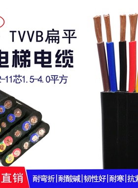 行车电梯扁平线TVVB2 3 4 5 9 11芯国标电动门伸缩门空调电源扁线
