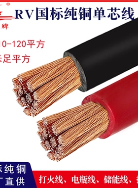 国标单芯RV软电子线10 16 25 35 50 70 95 120平方多股纯铜电源线