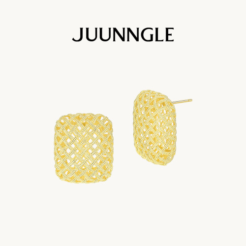 JUUNNGLE洲谷方糖编织耳钉