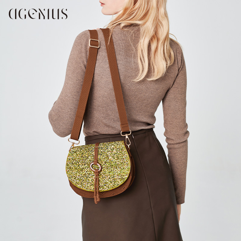 复古单肩包女流行编织质感斜挎包