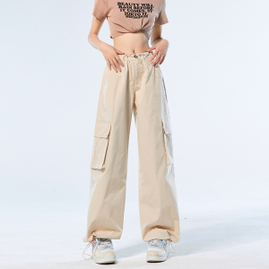 宽松直筒裤阔腿裤多口袋男女街舞2025春夏垂感休闲薄款运动裤图片