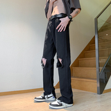 XZ409-1-K634-P55春夏新款膝盖破洞小脚修身牛仔裤男（控68），男装牛仔裤，星座1514
