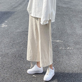 XZ409-1-K410-P40夏季垂感亚麻裤宽松阔腿裤棉麻九分休闲裤-控55，男装休闲裤，星座1514