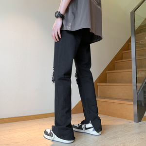 XZ409-1-K634-P55 春夏新款膝盖破洞小脚修身牛仔裤男（控68）图片