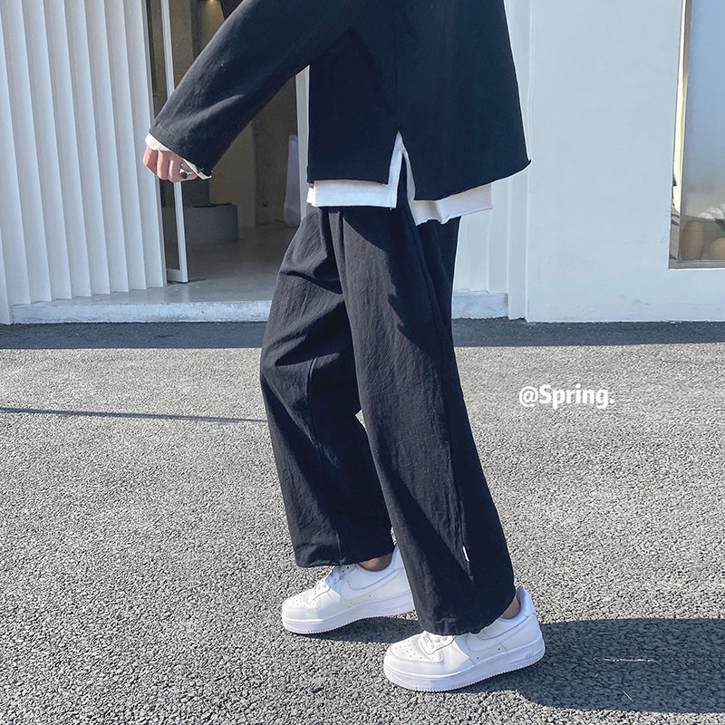 XZ409-1-K458-P40四季款宽松阔腿裤棉麻九分裤直筒休闲裤男-控55,男装休闲裤,星座1514