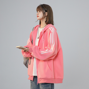 XZ409-1-Y02-P70 春季新款中性风开衫连帽卫衣休闲运动外套 -控88图片