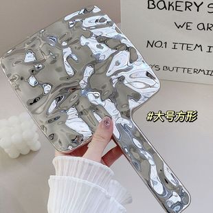化妆镜手持镜子公主ins风手拿镜高级复古浴室宿舍家用便携手柄镜