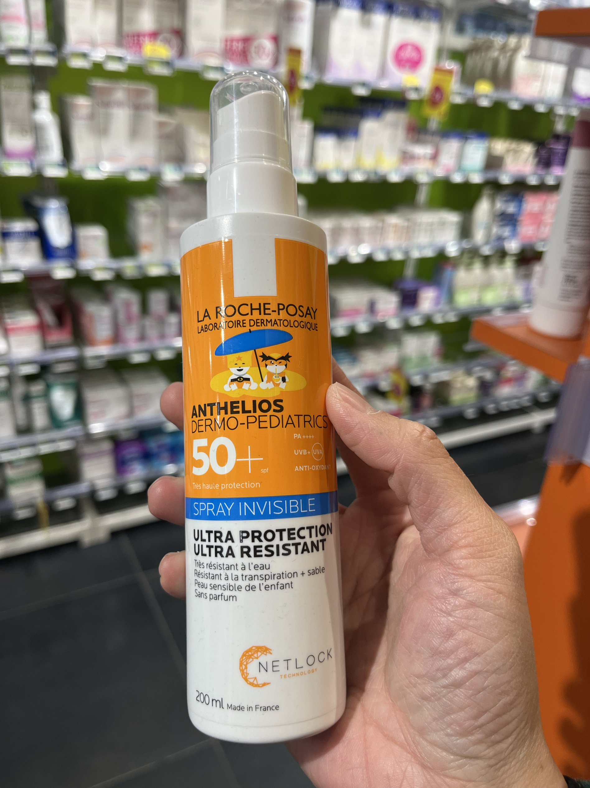 法国版理肤泉儿童防晒喷雾200ml宝宝防晒特护清爽防汗SPF50+