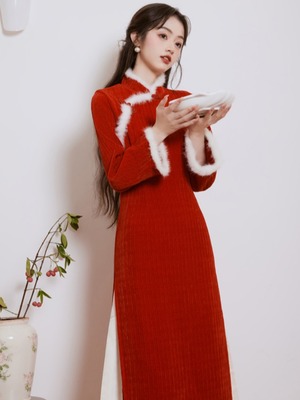 冬季过年旗袍过年战袍中国风