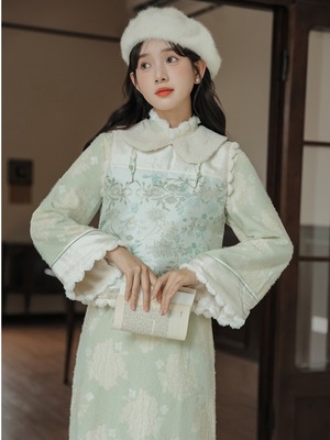 旗袍新款拜年服新中式马甲国风