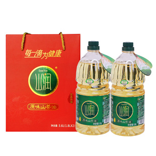 孕妇食用油低温冷榨茶油 瓶装 2瓶礼盒装 山润山茶油原味茶籽油1.8L