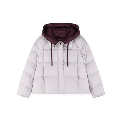 女士时尚短款撞色宽松连帽休闲羽绒服云朵款 YHG411768G