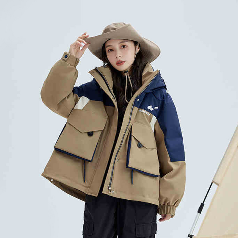 YPUT女装小个子户外防风潮流时尚工装外套女装羽绒服 YHF211230G