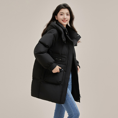 羽绒服女冬中长款时尚显瘦设计感加厚保暖外套YHF211577G