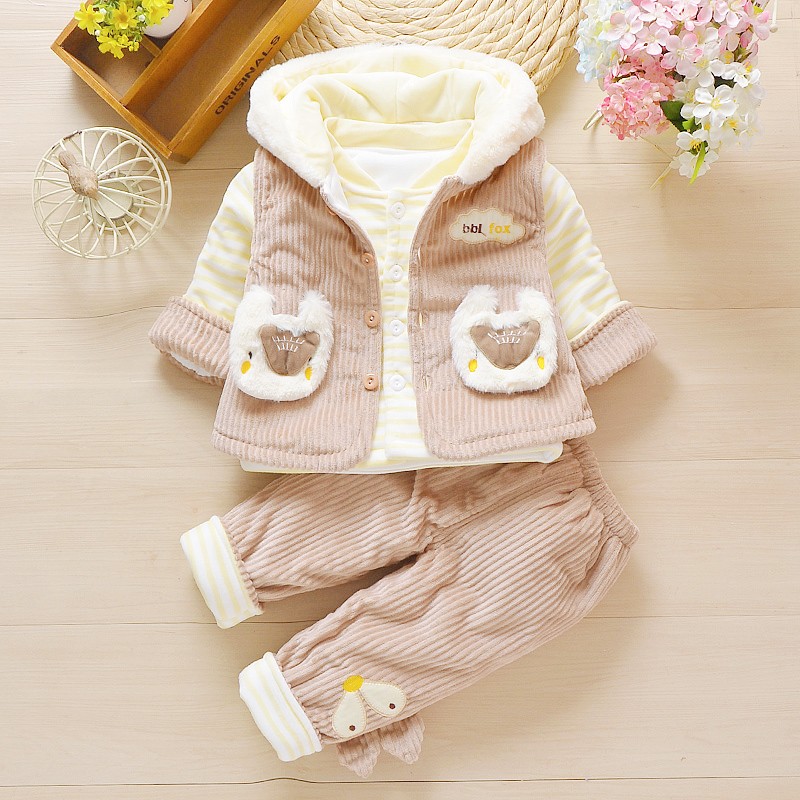 加厚婴幼儿3男女宝宝6个月9秋冬装0冬季婴儿纯棉衣服1岁2加厚套装