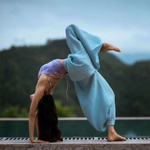 广场舞运动休闲裤 宽松速干纯色健身女高腰显瘦舞蹈裤 印度瑜伽裤