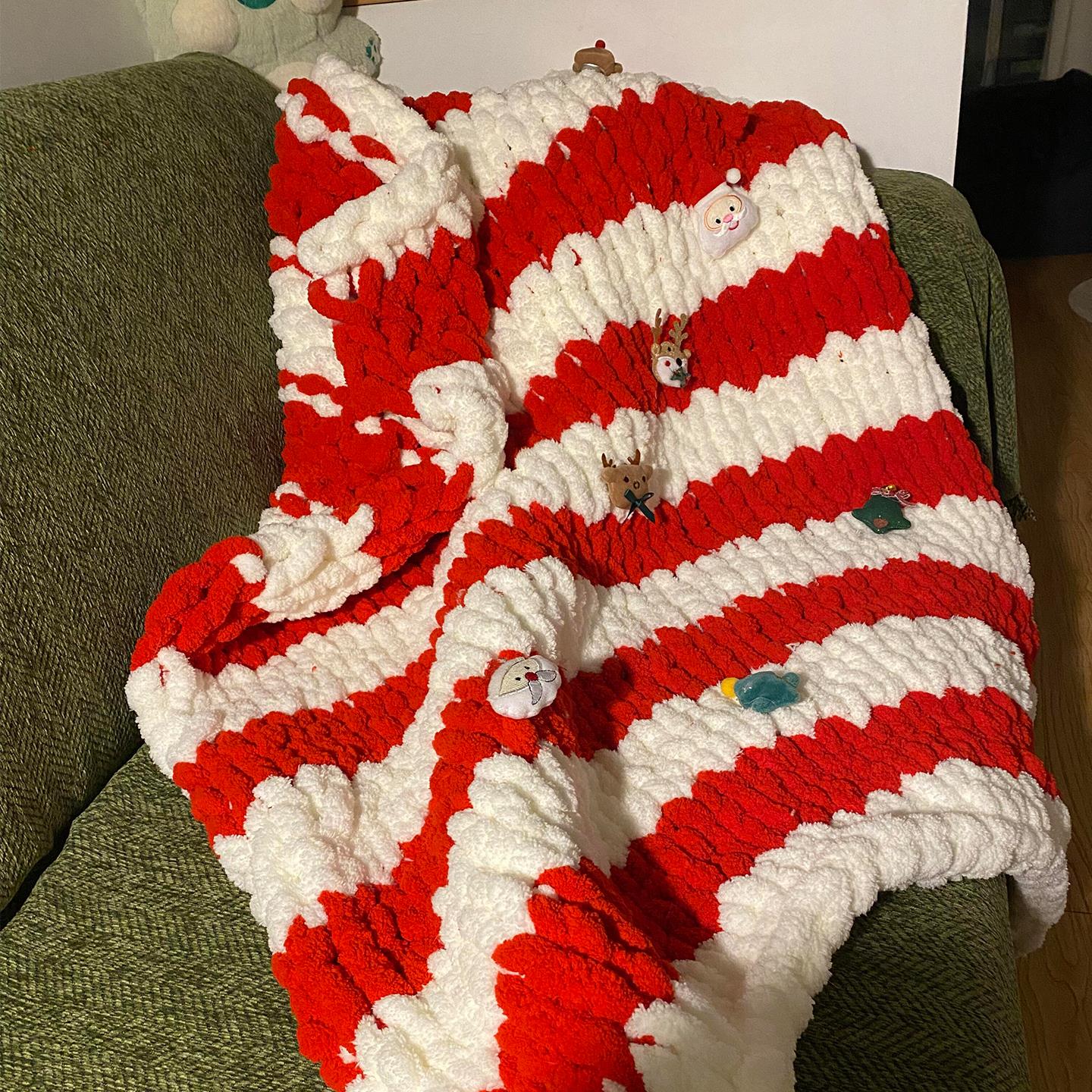 圣诞盖毯秋冬季沙发毯子编织diy材料包自制空调毯子送女友闺蜜