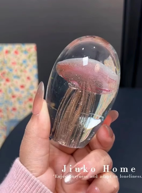 唯美水母琉璃水晶球装饰摆件礼物